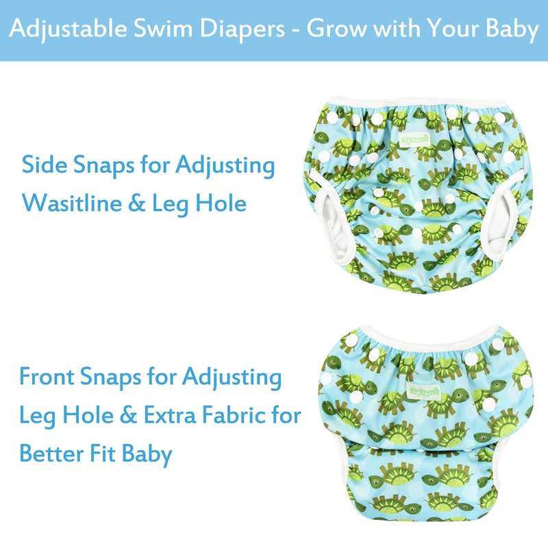 wegreeco Baby & Toddler Snap One Size Adjustable Reusable Baby Swim Diaper (Fruits, Large, 3 Pack) - Image 5